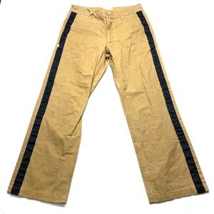 Fairplay All Is Fair Straight Leg Pants Mens 32 Brown Mid Rise Logo Zip Fly